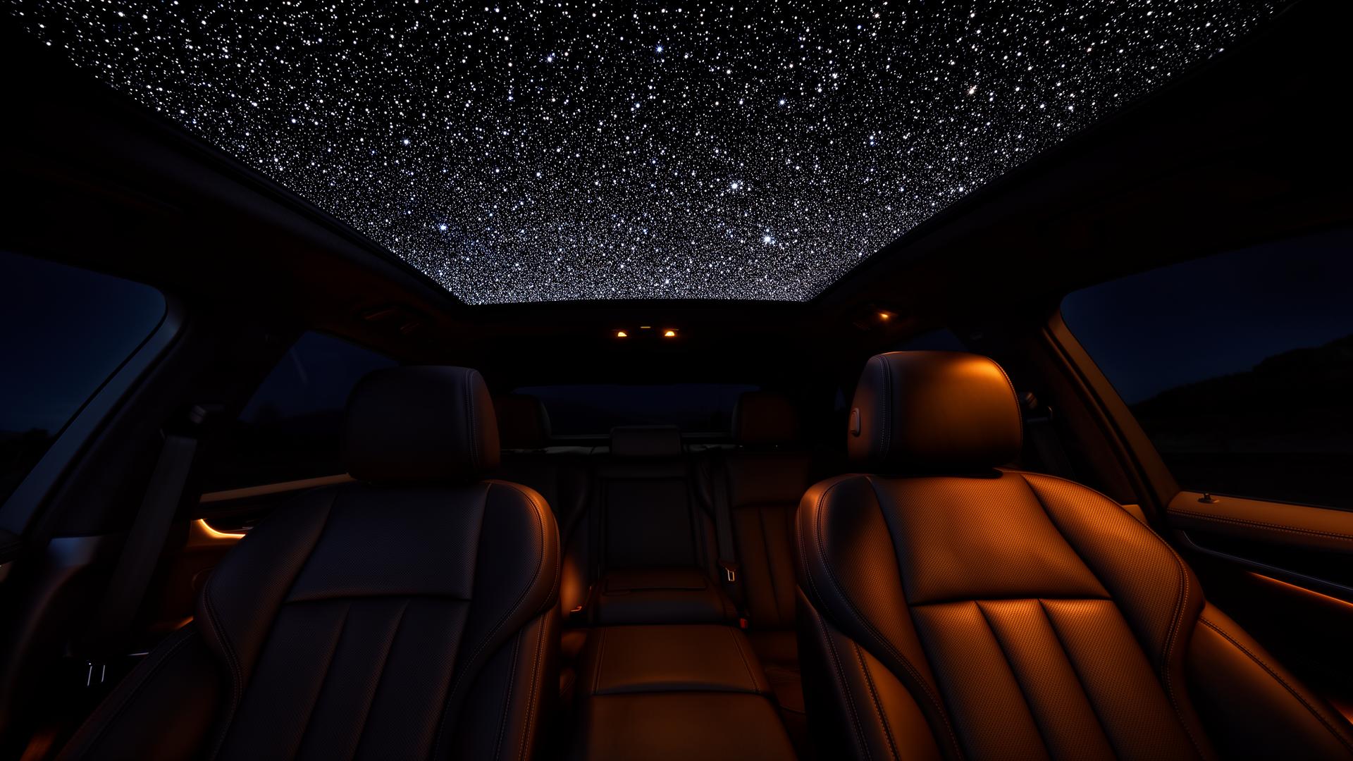 Starlight headliner installation in luxury car interior — SQ4CAR Hollywood FL